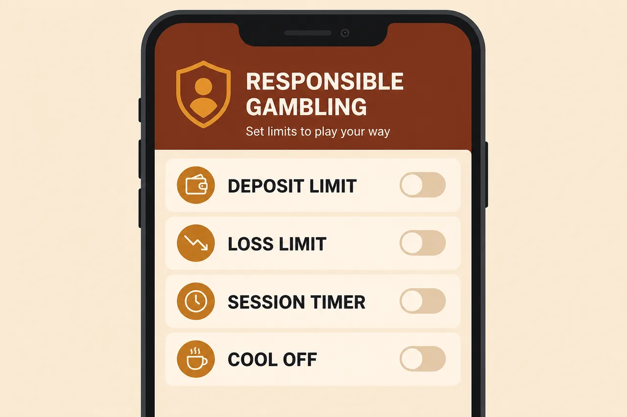 Responsible play controls dashboard for sports betting account limits