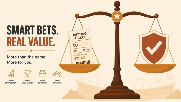 Hero image on the value of sports betting weighed on a scale
